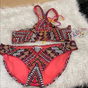 Becca Colorful Geometric Bikini Set NWT